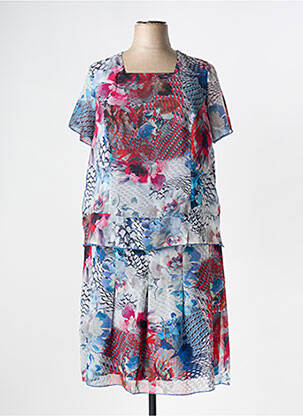 Ensemble jupe coupe fluide bleu IMPULSION femme