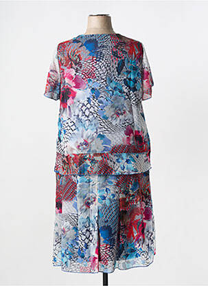Ensemble jupe coupe fluide bleu IMPULSION femme