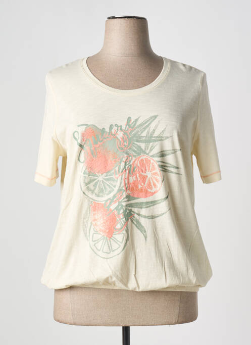 T-shirt beige BARBARA LEBEK pour femme
