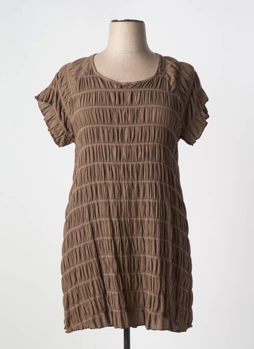 Tunique manches courtes marron G!OZE pour femme
