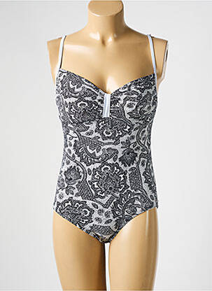Maillot de bain 1 pièce imprimé fantaisie haut soutien-gorge moulé noir SALÉE femme