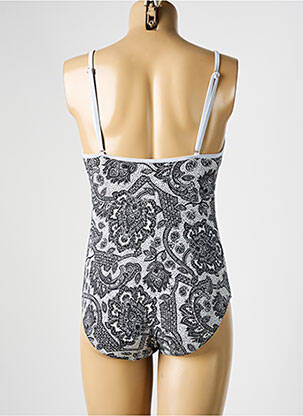 Maillot de bain 1 pièce imprimé fantaisie haut soutien-gorge moulé noir SALÉE femme