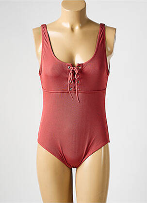 Maillot de bain 1 pièce stretch rouge JANINE ROBIN femme