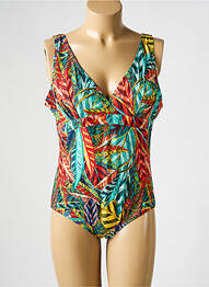 Maillot de bain 1 pièce imprimé fantaisie haut soutien-gorge moulé vert LAGON BLEU femme