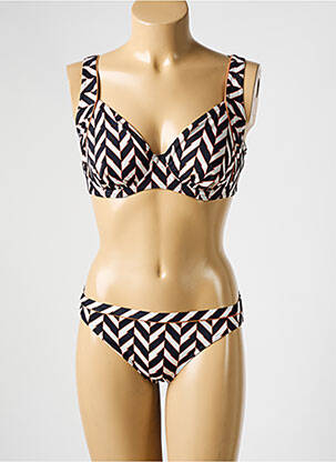 Maillot de bain 2 pièces stretch haut soutien-gorge emboitant noir OLYMPIA femme