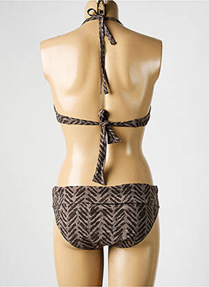 Maillot de bain 2 pièces stretch haut soutien-gorge moulé marron BANANA MOON femme