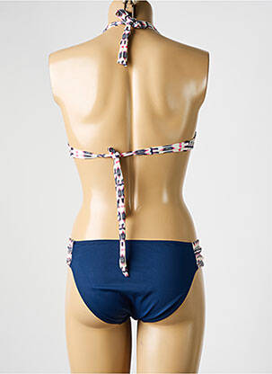 Maillot de bain 2 pièces stretch haut soutien-gorge push-up bleu LPB femme