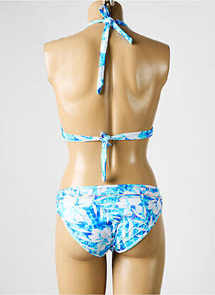 Maillot de bain 2 pièces stretch haut triangles bleu SALÉE femme