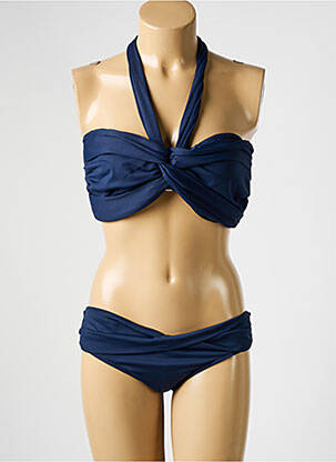 Maillot de bain 2 pièces stretch haut triangles bleu SEAFOLLY femme