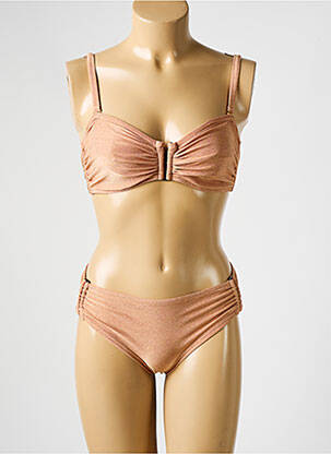 Maillot de bain 2 pièces stretch haut soutien-gorge balconnet orange BLUELOBSTER femme