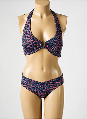 Maillot de bain 2 pièces stretch haut soutien-gorge moulé bleu OLYMPIA femme