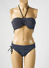 Maillot de bain 2 pièces stretch haut bandeau bleu SALÉE femme