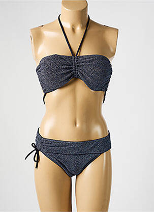 Maillot de bain 2 pièces stretch haut bandeau bleu SALÉE femme