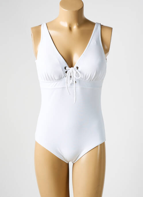 Maillot de bain 1 pièce blanc JANINE ROBIN pour femme
