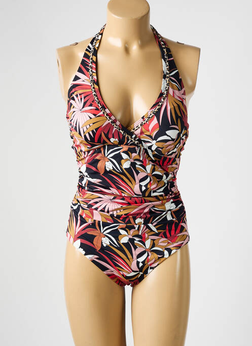 Maillot de bain 1 pièce imprimé fantaisie haut soutien-gorge moulé noir OLYMPIA femme