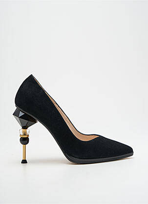 Escarpins tissage satiné talon de 7 à 9cm noir LODI femme