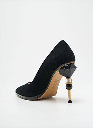 Escarpins tissage satiné talon de 7 à 9cm noir LODI femme