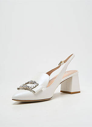 Escarpins tissage satiné talon de 4 à 6cm blanc Ô TALONS GRANVILLE femme
