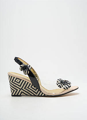 Sandales/nu pieds matière lisse talon de 7 à 9cm noir AZUREE femme
