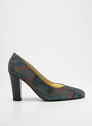 Escarpins tissage satiné talon de 7 à 9cm bleu AZUREE femme