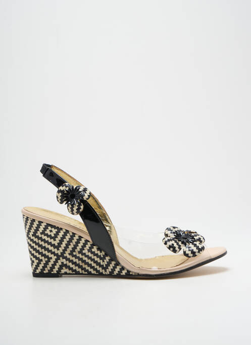 Sandales/nu pieds matière lisse talon de 7 à 9cm noir AZUREE femme