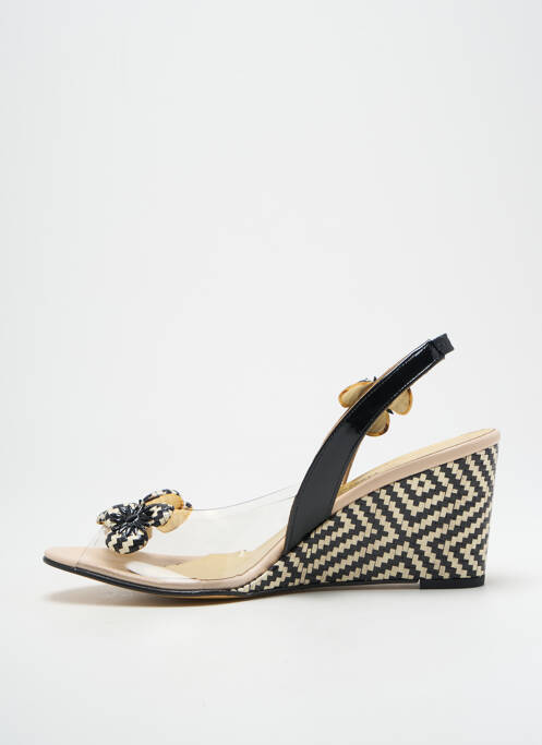 Sandales/nu pieds matière lisse talon de 7 à 9cm noir AZUREE femme
