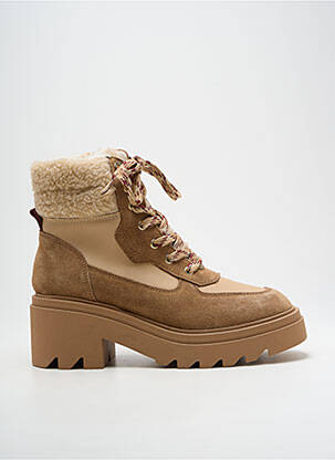 Bottines/boots fourrée talon de 4 à 6cm beige TAMARIS femme