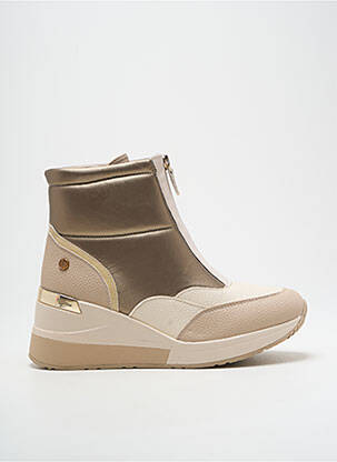 Bottines/boots matière lisse talon de 4 à 6cm beige XTI femme