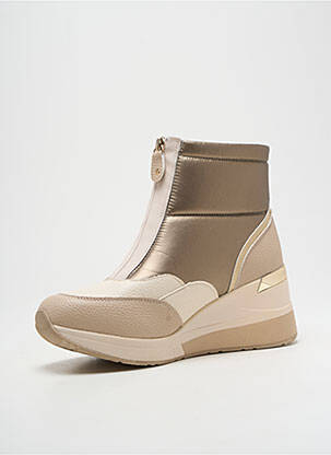 Bottines/boots matière lisse talon de 4 à 6cm beige XTI femme