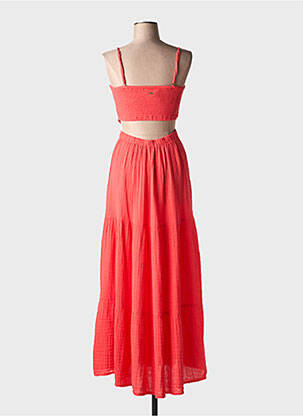 Robe longue coupe évasée fines bretelles rouge RIP CURL femme