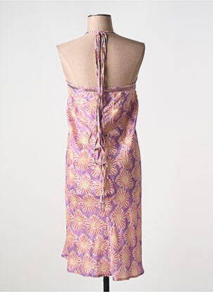 Robe mi-longue coupe fluide fines bretelles violet NEKANE femme