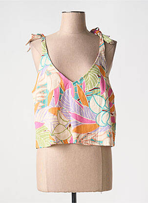 Top imprimé fantaisie fines bretelles orange RIP CURL femme