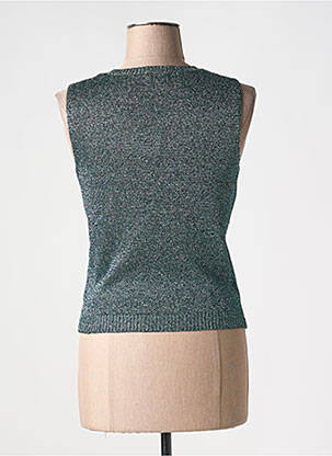 Top coupe cintrée sans manche vert NEKANE femme