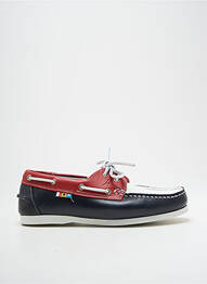 Chaussures bâteau tissage satiné bout carré bleu HIPNESS homme