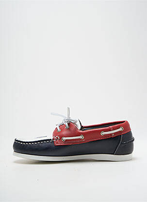 Chaussures bâteau tissage satiné bout carré bleu HIPNESS homme
