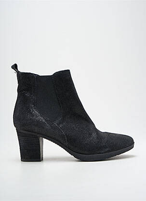 Bottines/boots tissage satiné talon de 7 à 9cm noir MADISON femme