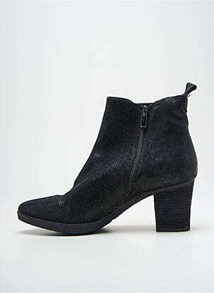 Bottines/boots tissage satiné talon de 7 à 9cm noir MADISON femme