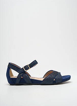 Sandales/nu pieds tissage satiné talon plat jusqu'à 3cm bleu MADISON femme