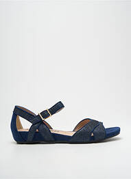 Sandales/nu pieds tissage satiné talon plat jusqu'à 3cm bleu MADISON femme