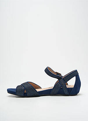 Sandales/nu pieds tissage satiné talon plat jusqu'à 3cm bleu MADISON femme