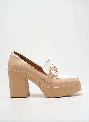 Mocassins effet froissé talon de 7 à 9cm beige NOA HARMON femme
