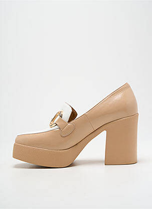 Mocassins effet froissé talon de 7 à 9cm beige NOA HARMON femme