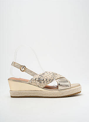 Sandales/nu pieds matière lisse talon de 4 à 6cm or EMILIE KARSTON femme
