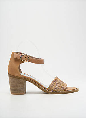 Sandales/nu pieds matière lisse talon de 4 à 6cm beige MYMA femme
