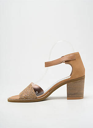 Sandales/nu pieds matière lisse talon de 4 à 6cm beige MYMA femme