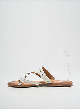 Tongs matière lisse talon plat jusqu'à 3cm blanc FLANCH femme