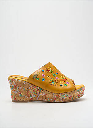 Sandales à Talon Compensé Laura Vita ELEAO 07 - Jaune Multicolore, Taille 40 EU, Cuir, Neuf Avec Emballage