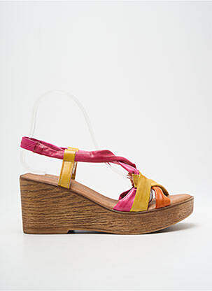 Sandales/nu pieds tissage satiné talon de 7 à 9cm rose LOLA CANALES femme