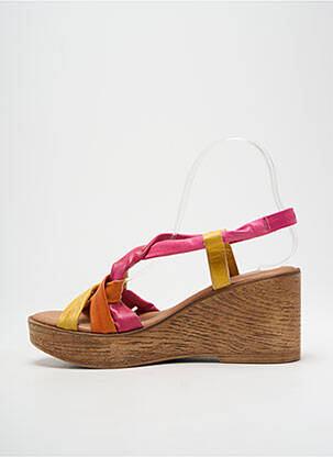 Sandales/nu pieds tissage satiné talon de 7 à 9cm rose LOLA CANALES femme