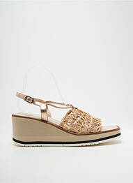 Sandales/nu pieds matière lisse talon de 7 à 9cm beige DANSI femme